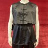 Wushu nan quan kung fu sleeveless black satin top jacket no collar