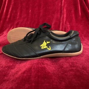 Lambskin wushu kung fu shoes black stitched