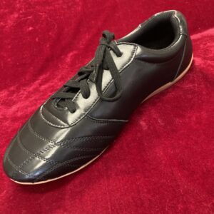 Lambskin wushu kung fu shoes black stitched