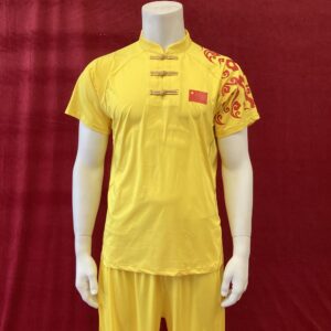 milk silk wushu summer training apparel yellow