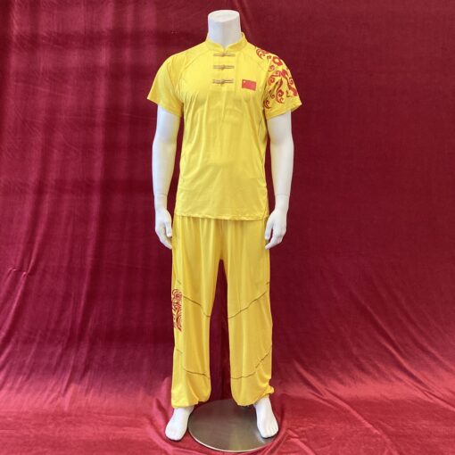 milk silk wushu summer training apparel yellow