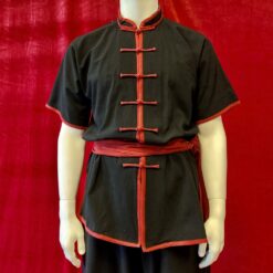 Wushu Cotton linen Black red