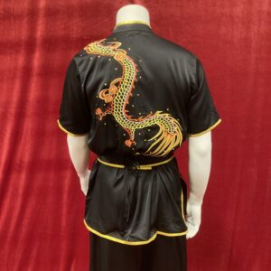 wushu black gold red dragon