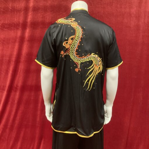 wushu black gold red dragon