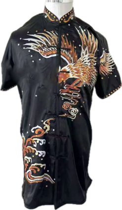 Black Eagle Purple Butterfly pure silk wushu taiji uniform