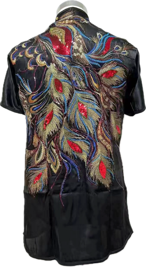 Black peacock 2 pure silk wushu taiji uniform