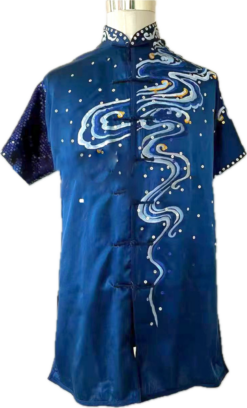 Blue Fish pure silk wushu taiji uniform