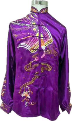 Purple Phoenix pure silk wushu taiji uniform