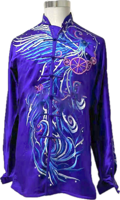 Purple Phoenixpure silk wushu taiji uniform