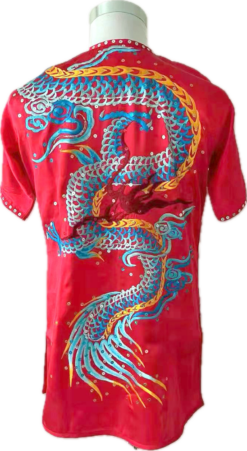 Red Dragon pure silk wushu taiji uniform