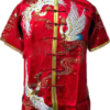 Red double crane pure silk wushu taiji uniform