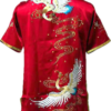 Red double crane pure silk wushu taiji uniform