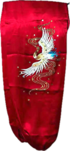 Red double crane pure silk wushu taiji uniform