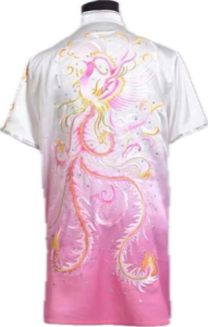 White Pink Phoenix pure silk wushu taiji uniform