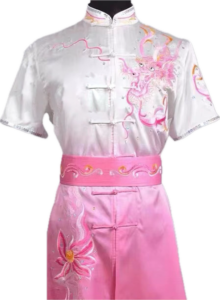 White Pink Phoenix pure silk wushu taiji uniform